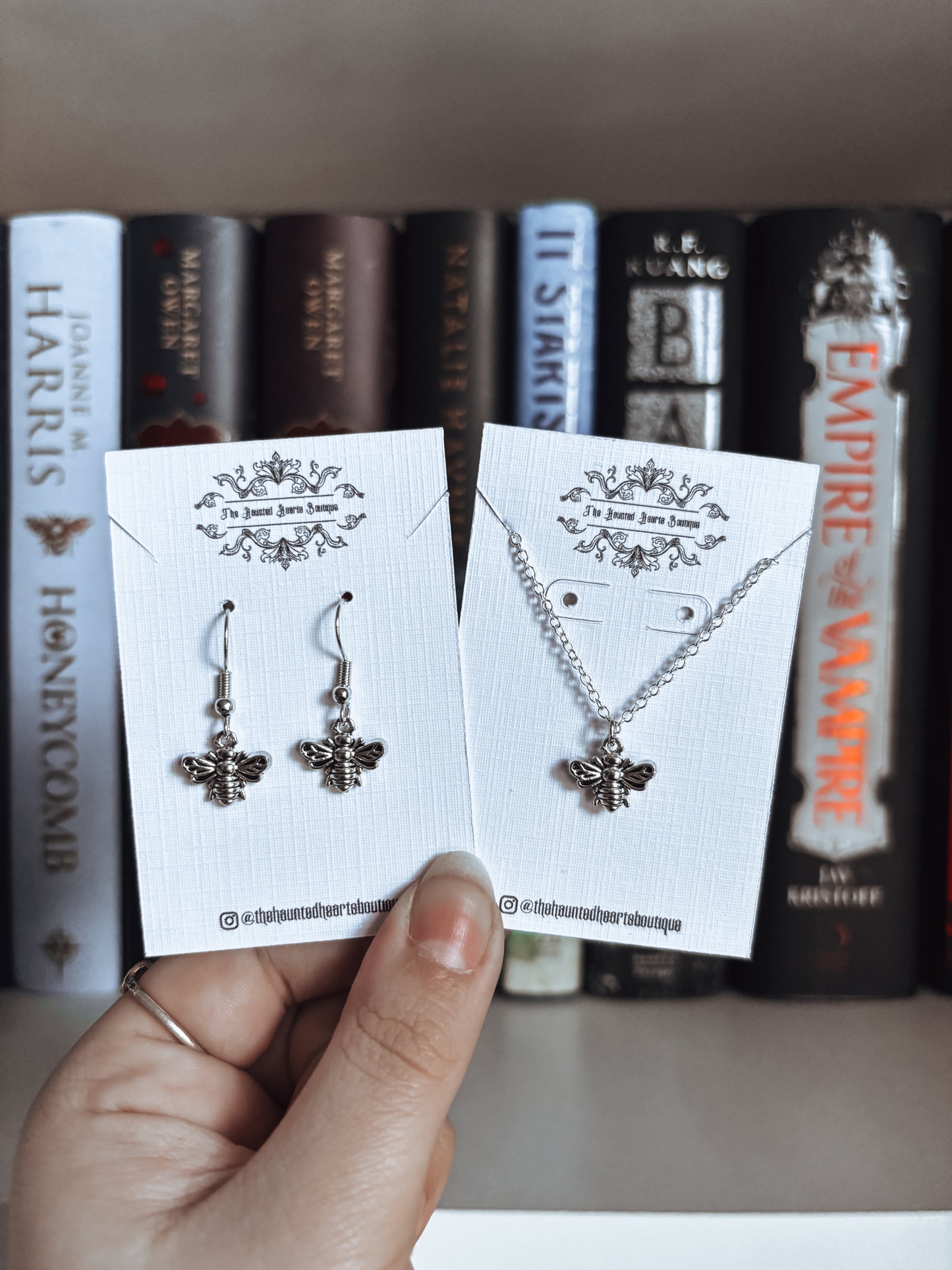 Silver Bee Earrings/Necklace/Set