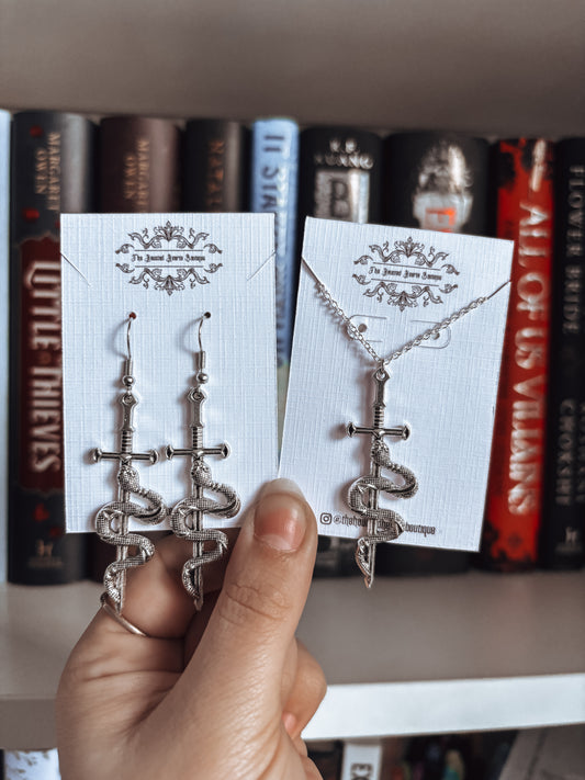 Snake & Dagger Earrings/Necklace/Set