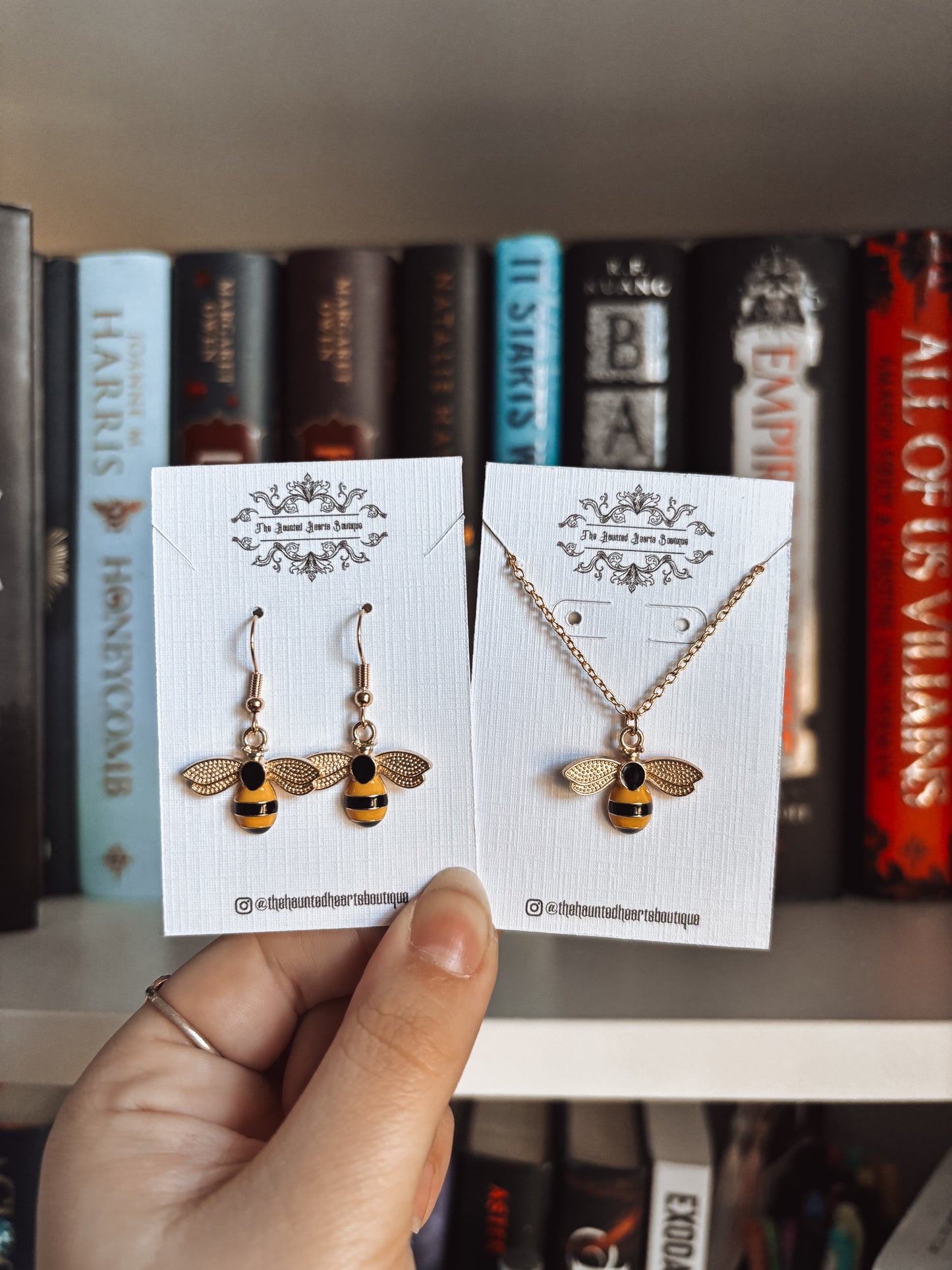 Gold Bee Earrings/Necklace/Set